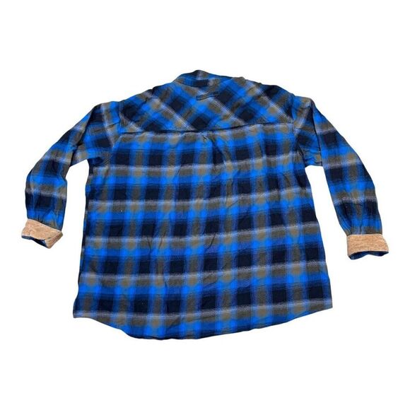 Legendary Whitetails Buck Camp Flannel Shirt Blue Plaid 4XT Cotton Long Sleeve - Picture 2 of 5